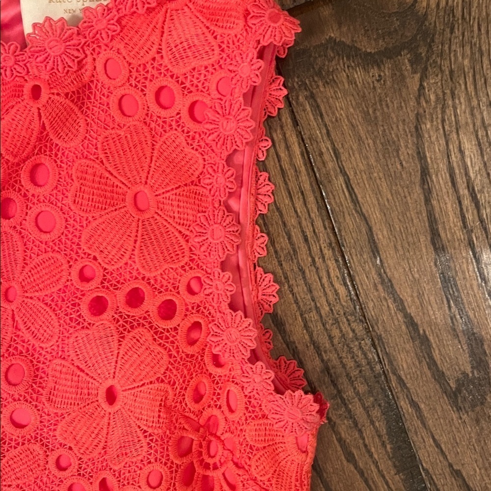 Kate Spade Coral Lace Shift Dress Size 0 - Picture 8 of 13